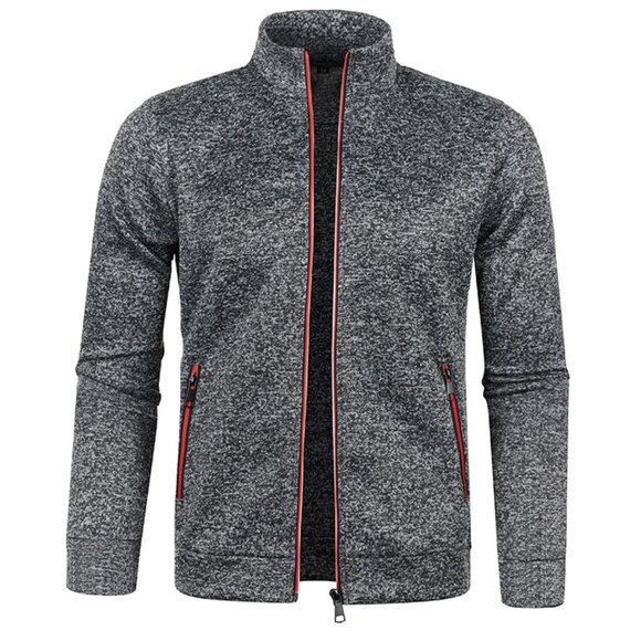 Other - Men's Stand Collar Cardigan Sweater Breathable Warm Knitted Jacket Size XXL